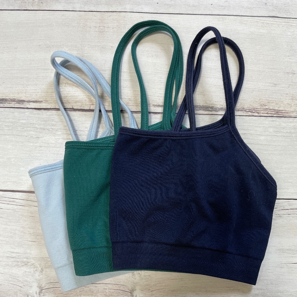 Gap body 3 seamless bralettes wireless pullover sports bra S tag-less